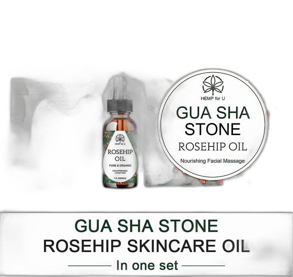Jade Gua Sha & Rosehip Oil Set - Image 4