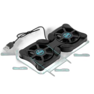 Foldable Dual-Fan Laptop Cooling Pad — USB Powered