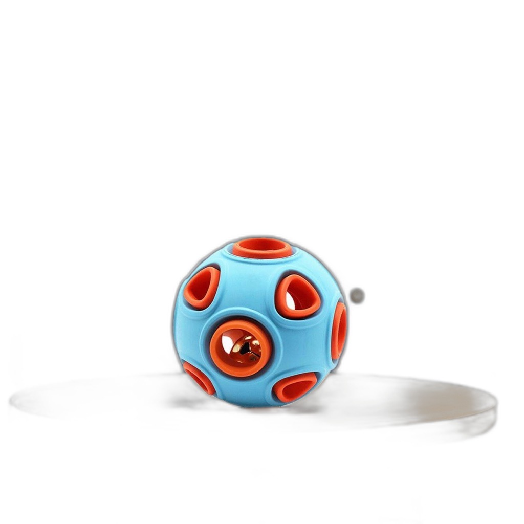 Interactive Dog Ball with Bell — Squeaky Rubber Fetch Toy - Image 2
