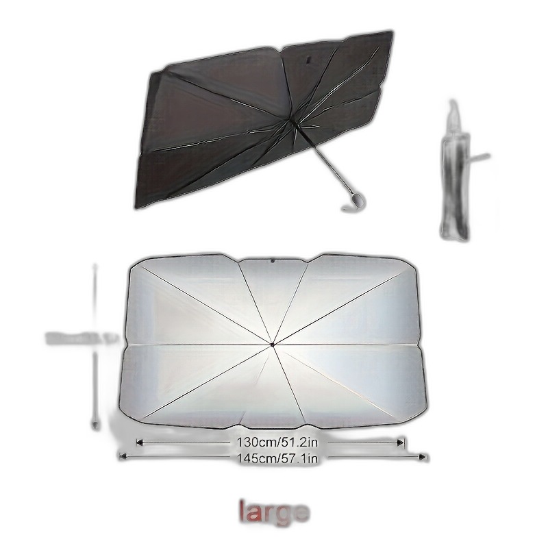 Car Windshield Sun Shade Umbrella — Foldable UV & Heat Protection (UPF50+) - Image 2