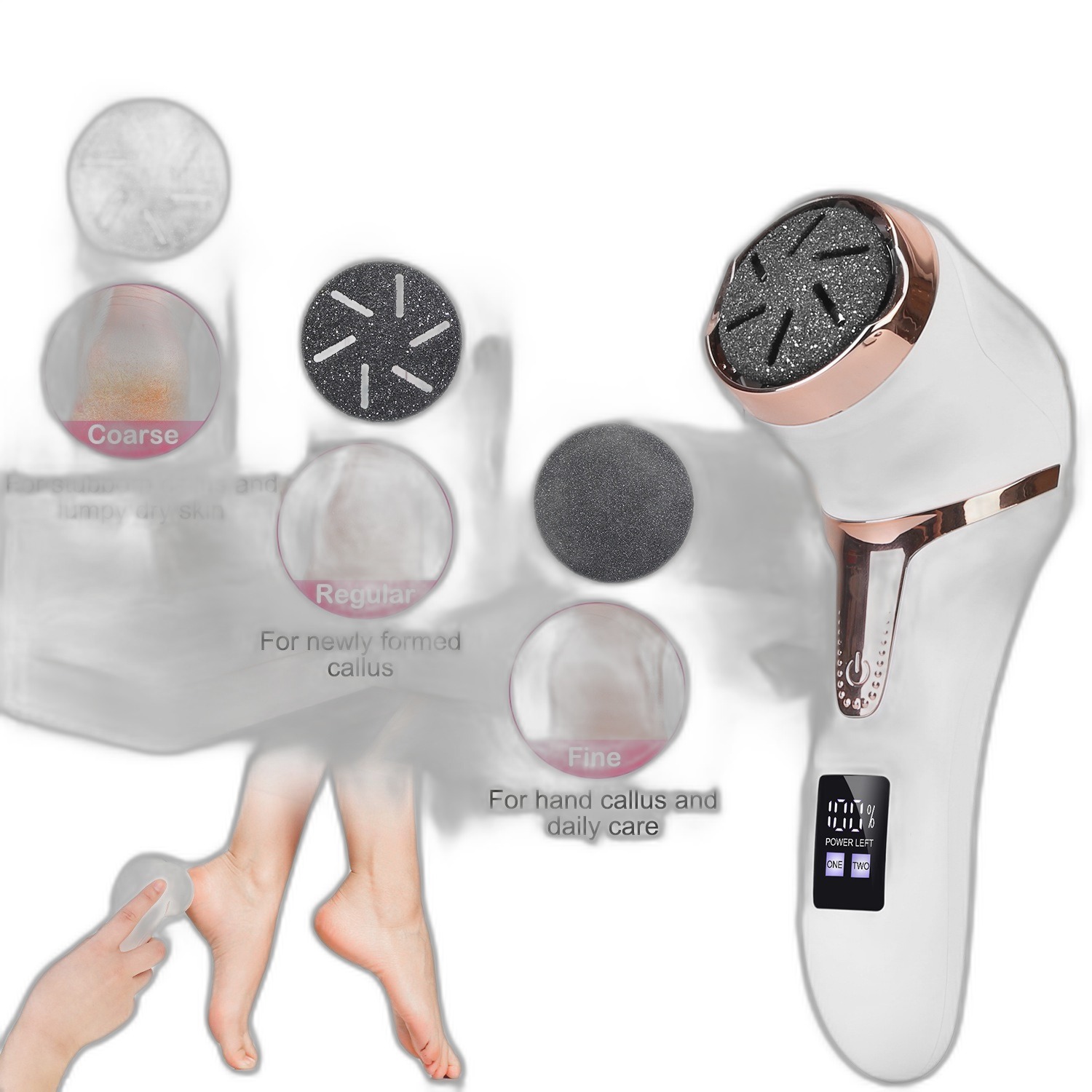 Electric Foot Callus Remover with Vacuum (17-Piece Kit) - Image 6