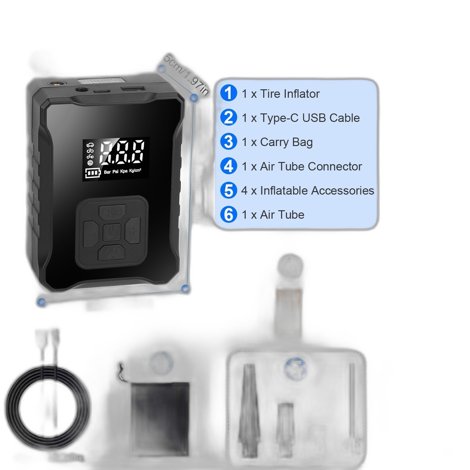 Cordless Tire Inflator — 150PSI Digital Air Compressor - Image 9
