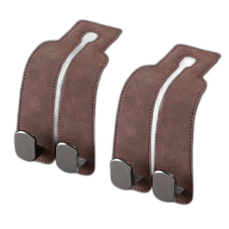 Car Seat Headrest Hooks (2-Pack) — Leather Backseat Organizer & Phone Holder - Image 9