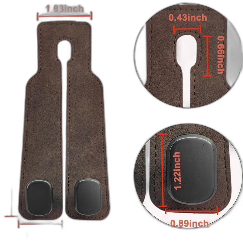 Car Seat Headrest Hooks (2-Pack) — Leather Backseat Organizer & Phone Holder - Image 8