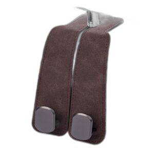 Car Seat Headrest Hooks (2-Pack) — Leather Backseat Organizer & Phone Holder