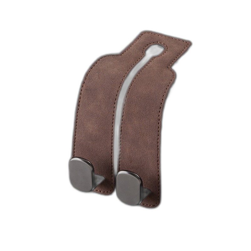 Car Seat Headrest Hooks (2-Pack) — Leather Backseat Organizer & Phone Holder - Image 3